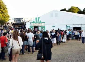 Queues around the tent to see BAFTA's Q&A session with Chris Morris (Picture: Jonathan Birch)