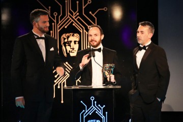 The Batman: Arkham Knight team accept the award for British Game