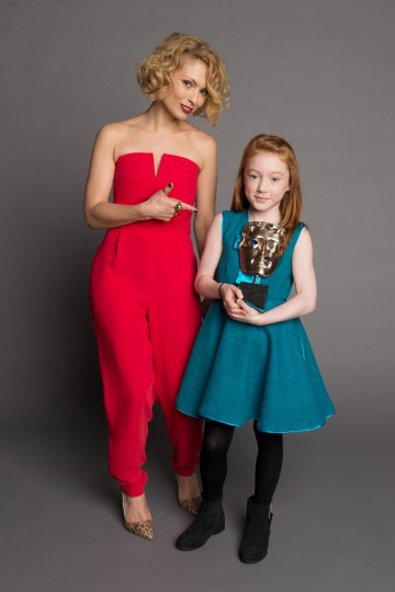 Eight-year-old Cherry Campbell, star of Katie Morag and BAFTA's youngest ever winner, for the Performer category at the British Academy Children's Awards in 2014, presented by MyAnna Buring
