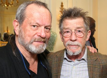 Terry Gilliam (left) with John Hurt (right).