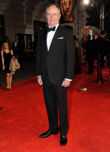 Broadbent is nominated for his performance as Denis Thatcher in The Iron Lady and has two previous wins, including Supporting Actor for Moulin Rouge. He is wearing Hackett. 
