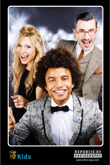 The presenters pose in the Boothnation photo booth