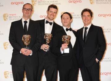 Actor Paul McGann who presented the New Media BAFTA to Psychoville's Jon Aird, Justin Davies and Reece Shearsmith.