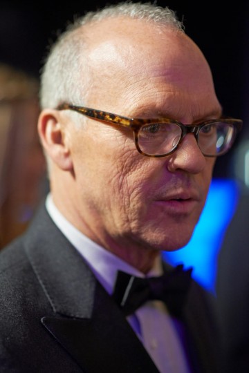 Michael Keaton arrives in the Auditorium of London's Royal Opera House.