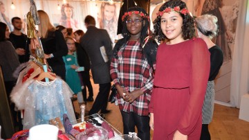 Trying on garlands at the BAFTA Kids Red Carpet Experience