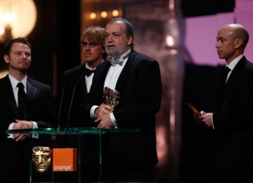 Richard Baneham, Andrew R. Jones, Joe Letteri and Stephen Rosenbaum accept their awards for Special Visual effects for the film Avatar (BAFTA/Brian Ritchie).