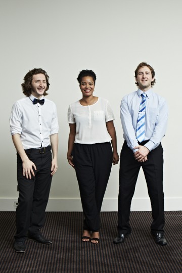 From left to right: Sam Coleman, Rienkje Attoh, Sam Hughes