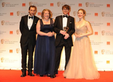 Citation readers Joseph Mawle and Holliday Grainger with winning filmmakers Gerardine O'Flynn and John Maclean.