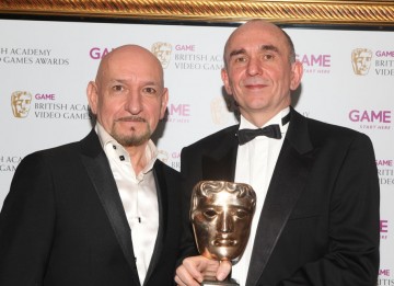 The design legend behind Dungeon Keeper, Theme Park and the Fable series, with Sir Ben Kingsley who recently voiced a character in Fable III. (Pic: BAFTA/Steve Butler)