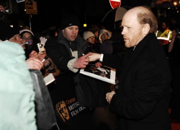 Frost/ Nixon director Ron Howard signed autographs on the way in. Howard was nominated for Best Direcor, while Frost/ Nixon was up for several awards, including Best Film (BAFTA/ Richard Kendal).