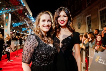 Gemma Chan and activist Laura Bates on the red carpet