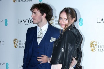Sam Claflin and Laura Haddock arrive at the BAFTA and Lancôme Nominees' Party at Kensington Palace