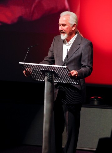 Rick Baker on stage at London's BFI (BAFTA/Brian J Ritchie).