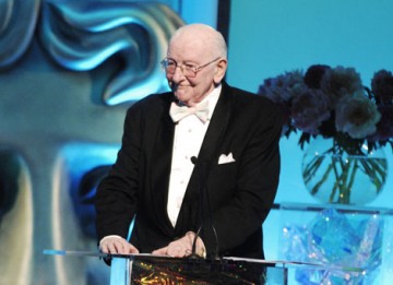 Television producer and executive Sir Bill Cotton CBE presented the Special Award to legendary comedy writers David Croft and Jimmy Perry (pic: BAFTA / Richard Kendal).