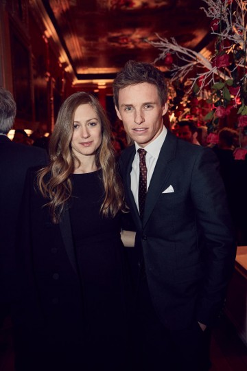 Eddie Redmayne and Hannah Bagshawe in the King's Gallery at the BAFTA and Lancôme Nominees' Party 