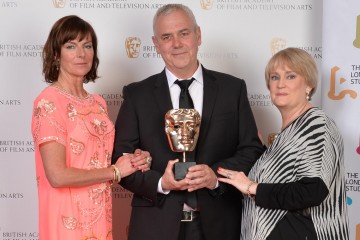 The BAFTA for Director: Multi-camera, sponsored by The London Studios, was awarded to Paul McNamara for 2014 FA Cup Final, and presented by Doon Mackichan (left).