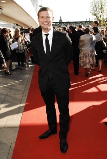 Dermot O'Leary on the red carpet outside the Royal Festival Hall hoping X factor can claim either the Philips Audience Award or the Entertainment Programme BAFTA (BAFTA / Richard Kendal).