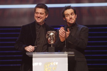 Dick & Dom collect the BAFTA for Presenter at the British Academy Children's Awards in 2014