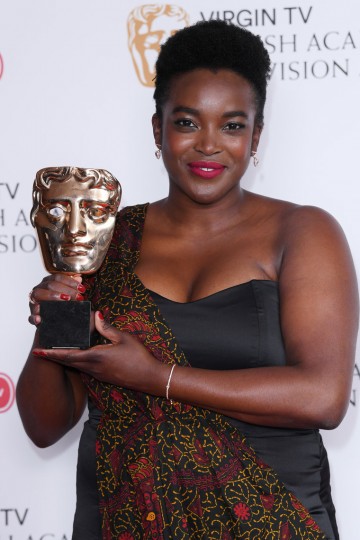 Wunmi Mosaku accepts the Supporting Actress award for her performance in Damilola, Our Loved Boy