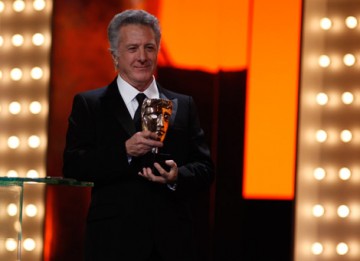 Dustin Hoffman takes the stage to present the evening's final award for Best Film (BAFTA/Brian Ritchie).