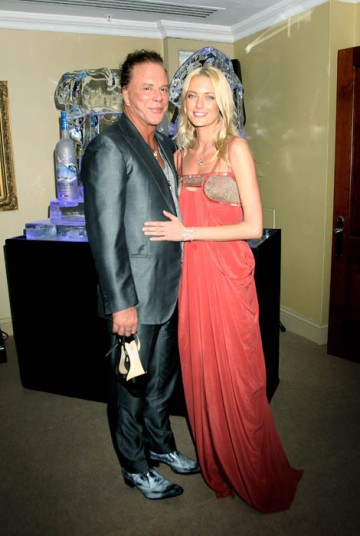 Mickey Rourke and guest at the Official Soho House and Grey Goose party for the Orange British Academy Film Awards.