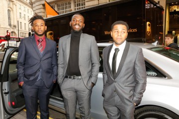 Breakthrough Brit Kayode Ewumi (centre) arriving at the event. 