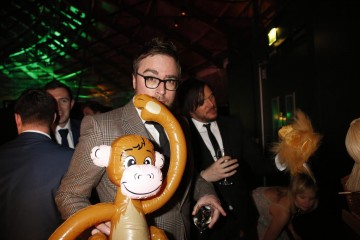 Danny Wallace chooses a suitable prop for the After Party photos 