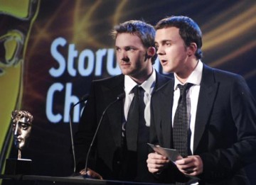 Hollyoaks stars Matt Littler and Darren Jeffries present the Award for Story And Character
