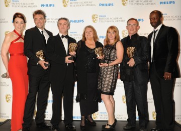 The Road To Coronation Street, which tells the story of the first ever British soap opera, took the Single Drama prize. Kieran Roberts, Charles Sturridge, Rebecca Hodgson, Daran Little and Lynda Barron accepted the award from presenters Olivia Williams an