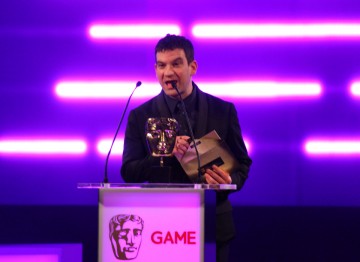 Miles Jacobson of Sports Interactive presents the BAFTA for Sports/Fitness.