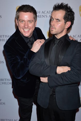 Presenter nominees Richard McCourt and Dominic Wood, aka Dick & Dom, arrive at the Richard McCourt and Dominic Wood