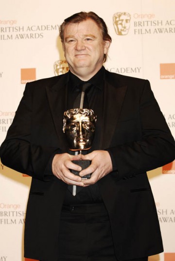 Brendan Gleeson accepted the Original Screenplay award on behalf of In Bruges writer, Martin McDonagh (BAFTA/ Richard Kendal).