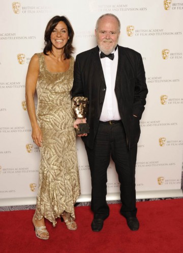Kevin Sim, director of The Secret Life of The Berlin Wall, collects the award for Editing Factual from presenter Julia Bradbury on behalf of winner Gregor Lyon.