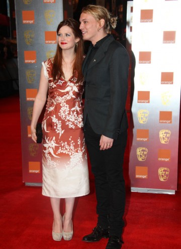 Wright and Campbell Bower, aka Ginny Weasley and Gellert Grindelwald from the Harry Potter films. Wright is wearing a Clements Ribeyro dress. (Pic: BAFTA/Stephen Butler)
