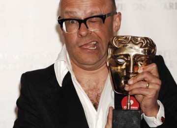 Harry Hill celebrates his Best Entertainment Performance win for his eponymous Tv Burp - his third win for the programme in two years (BAFTA / Richard Kendal). 
