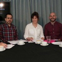 Following the announcement, a panel discussion was held with TV critics to debate the nominations lists. From left to right: Alexia Skinitis, Richard Vine, Sharon Marshall, Matt Risley and Boyd Hilton