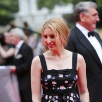 Laura Carmichael, who plays Lady Edith Crawley on the show, arrives on the red carpet.