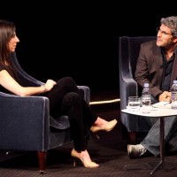 Jason Solomons discusses Brosh McKenna's craft and career in from of the live audience at BAFTA. (Photography: Jay Brooks)