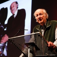 Ray Harryhausen accepting his Special BAFTA Award for a Unique and Outstanding Contribution to Cinema (BAFTA/Brian J Ritchie).