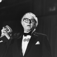 Attenborough collects the BAFTA for Best Film for Gandhi in 1983, his second award of the night and the film's fifth.