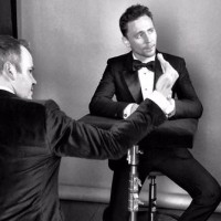Tom Hiddleston in the boutique photo area at London's Royal Opera House.