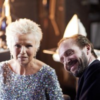 Julie Walters and Ralph Fiennes in the backstage styling area at London's Royal Opera House before presenting the BAFTA for Outstanding British Contribution to Cinema.