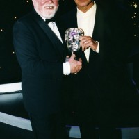 Attenborough with his Special Award to mark his 25 years as Vice-President of the Academy in 1994.