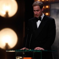 Prince William says a few words about the British Academy Film Awards Fellowship (BAFTA/Brian Ritchie). 
