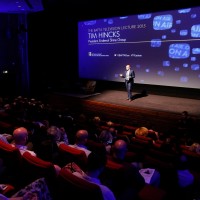 Tim Hincks delivers his lecture to an audience at BAFTA 195 Piccadilly