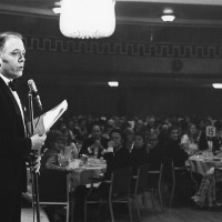 The SFTA Chairman compères the Film and Television Awards ceremony in 1970.