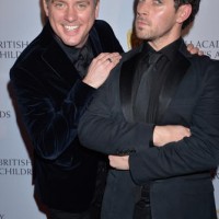 Presenter nominees Richard McCourt and Dominic Wood, aka Dick & Dom, arrive at the Richard McCourt and Dominic Wood