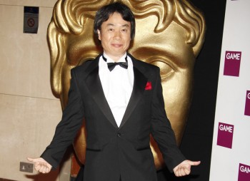 Gaming legend Shigeru Miyamoto arrives at the Awards to receive the Academy's highest honour, the Fellowship.