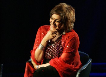 Meera Syal on stage at BAFTA headquarters in March 2008.