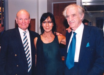 Sir Sydney Samuelson, Lady Lean and John Box at the opening of the David Lean Room in 1999.